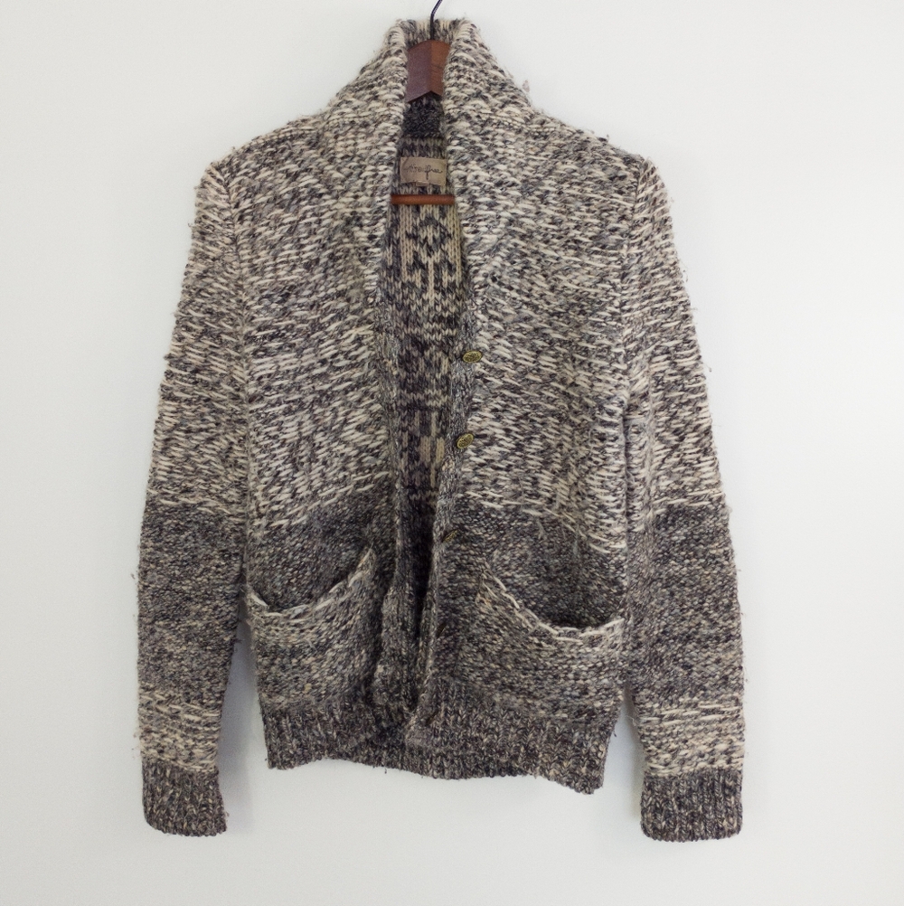 Aritzia Wilfred Free Erable Chunky Knit Wool Alpaca Cardigan Sweater Gray XS